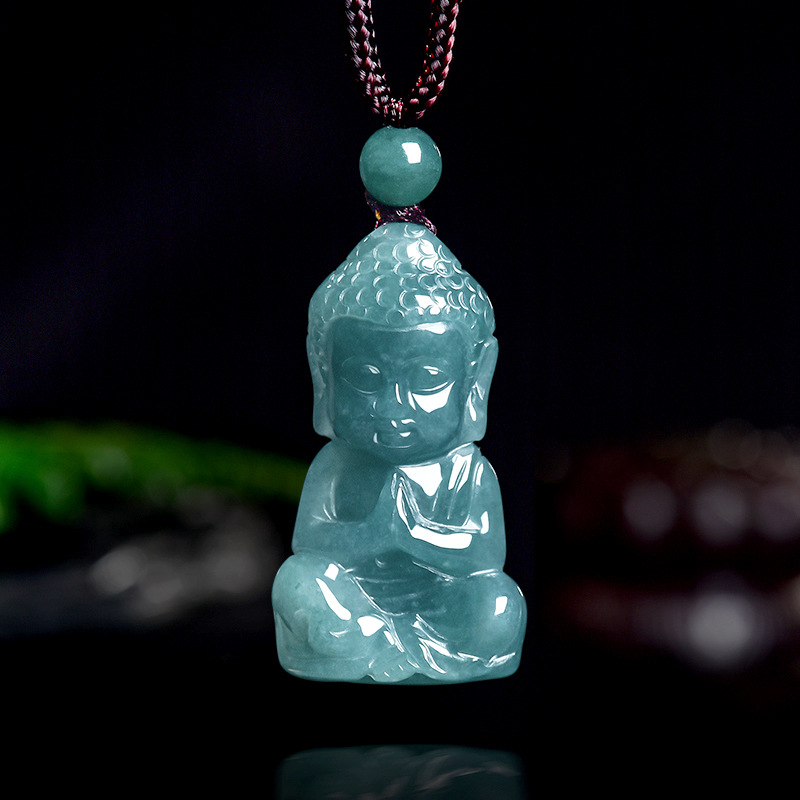 Necklaces - Natural Real Emerald Jade Blue Water