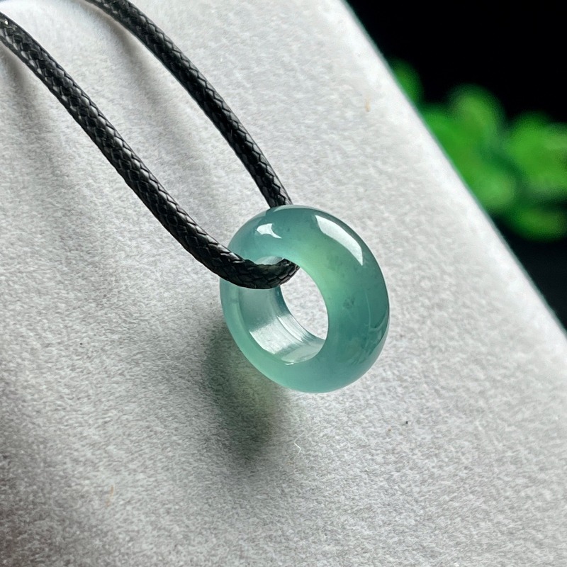 Necklaces - Natural Emerald Blue Water Lucky Bead
