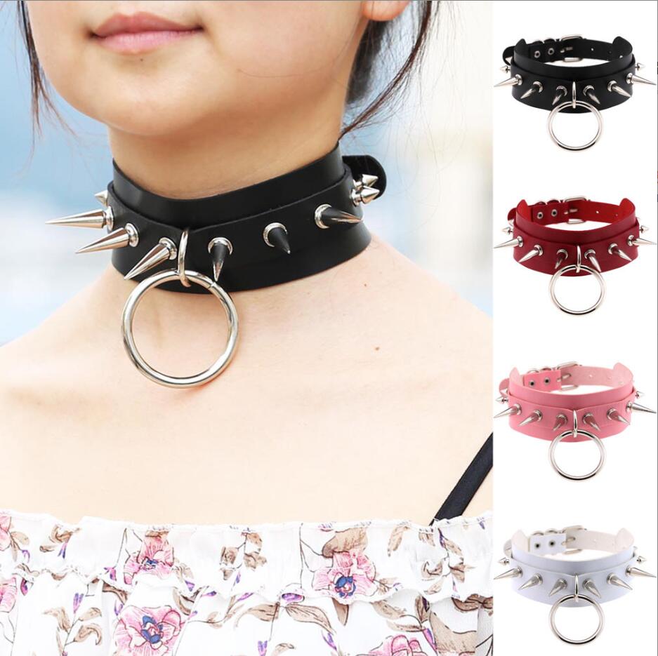 Goth Punk Spike Choker - Long Spiked Choker Punk Collar Women