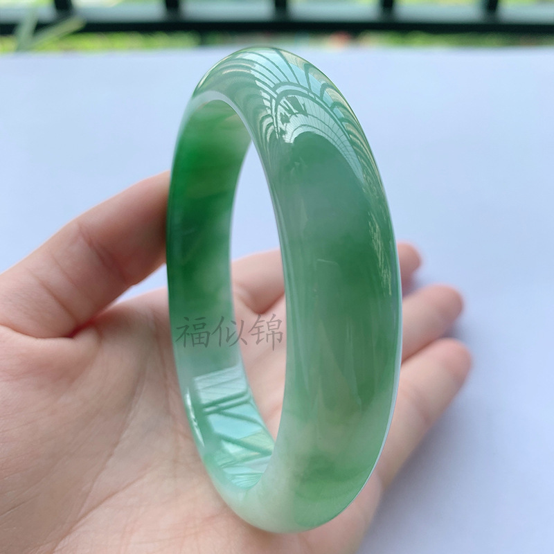 Bracelets - Old Mine Icy Jadeite Bracelet, Light