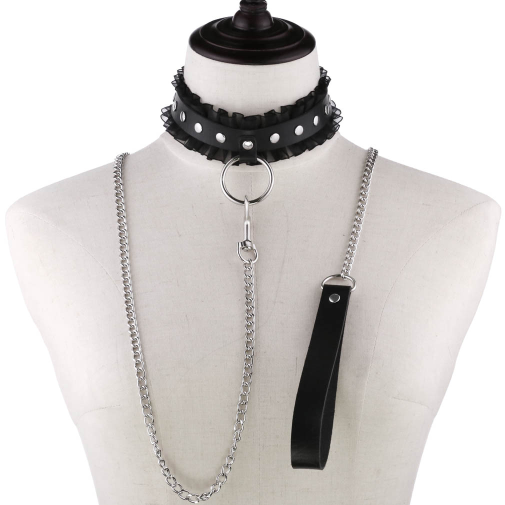 Sexy Lace Spiked Choker Punk C - Goth Punk Spike Choker ulasan dan harga