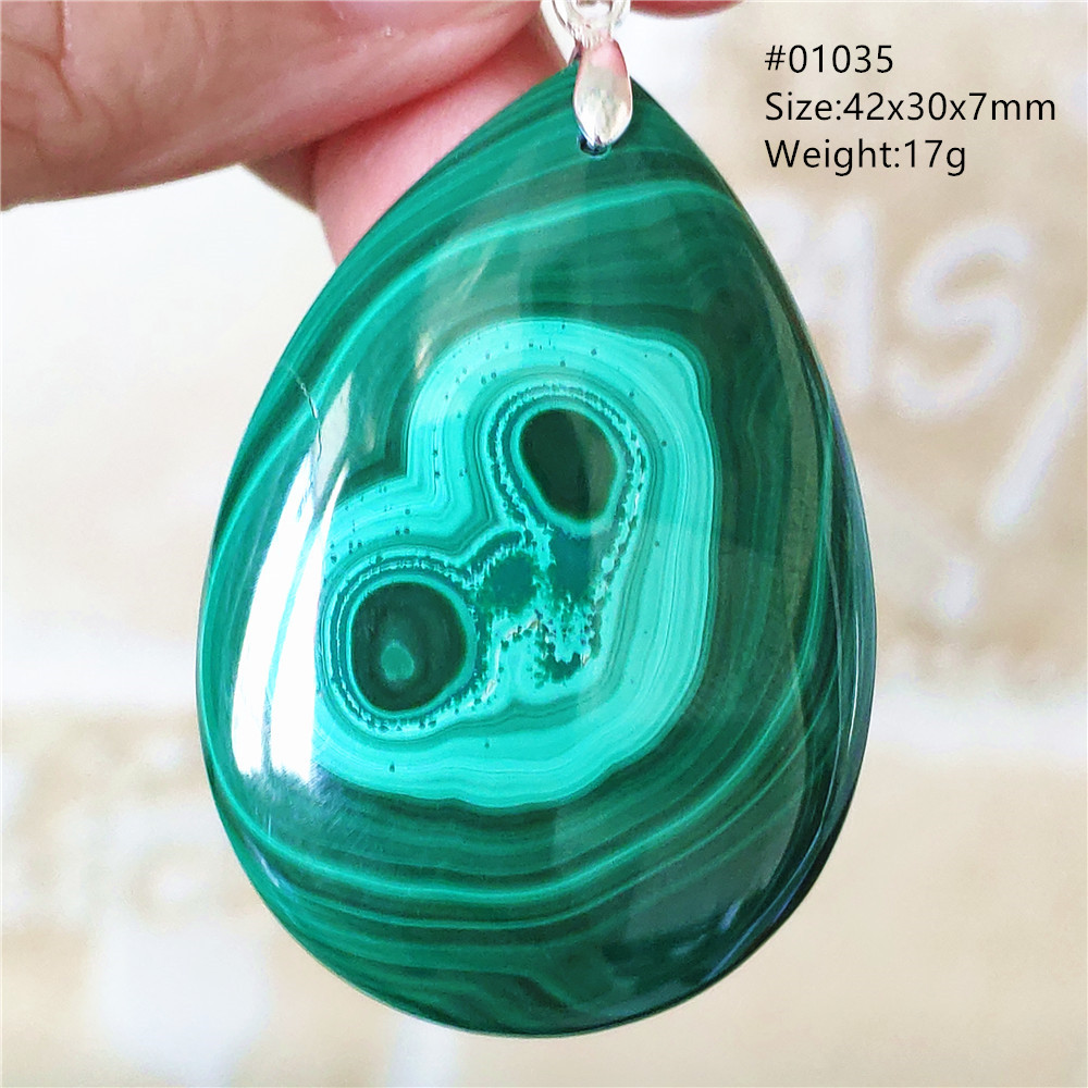 Natural Green Malachite Chryso - 925 Sterling Silver Chain Necklace Men ulasan dan harga