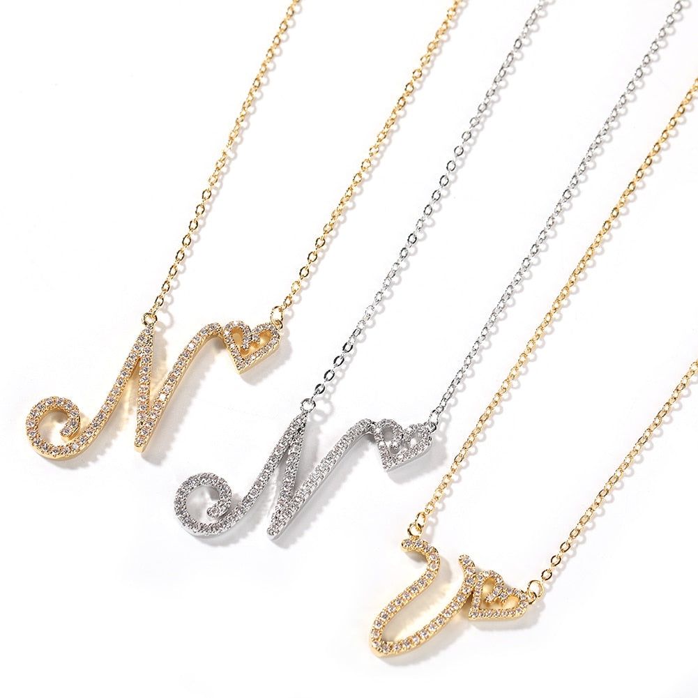 Personalized Script Initial Ne - Initial Letter Necklace 18K Gold ulasan dan harga