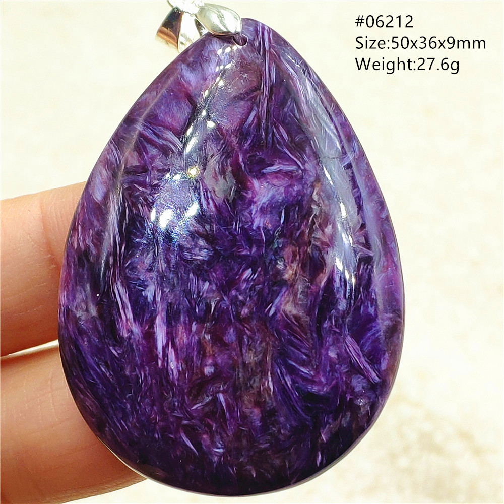 Natural Purple Charoite Water  - 925 Sterling Silver Chain Necklace Men ulasan dan harga