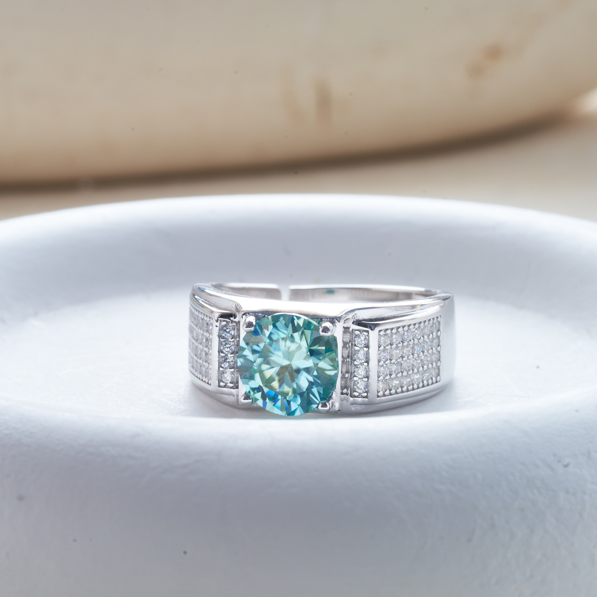 1 carat natural blue color moi - Moissanite Engagement Ring 1 Carat ulasan dan harga