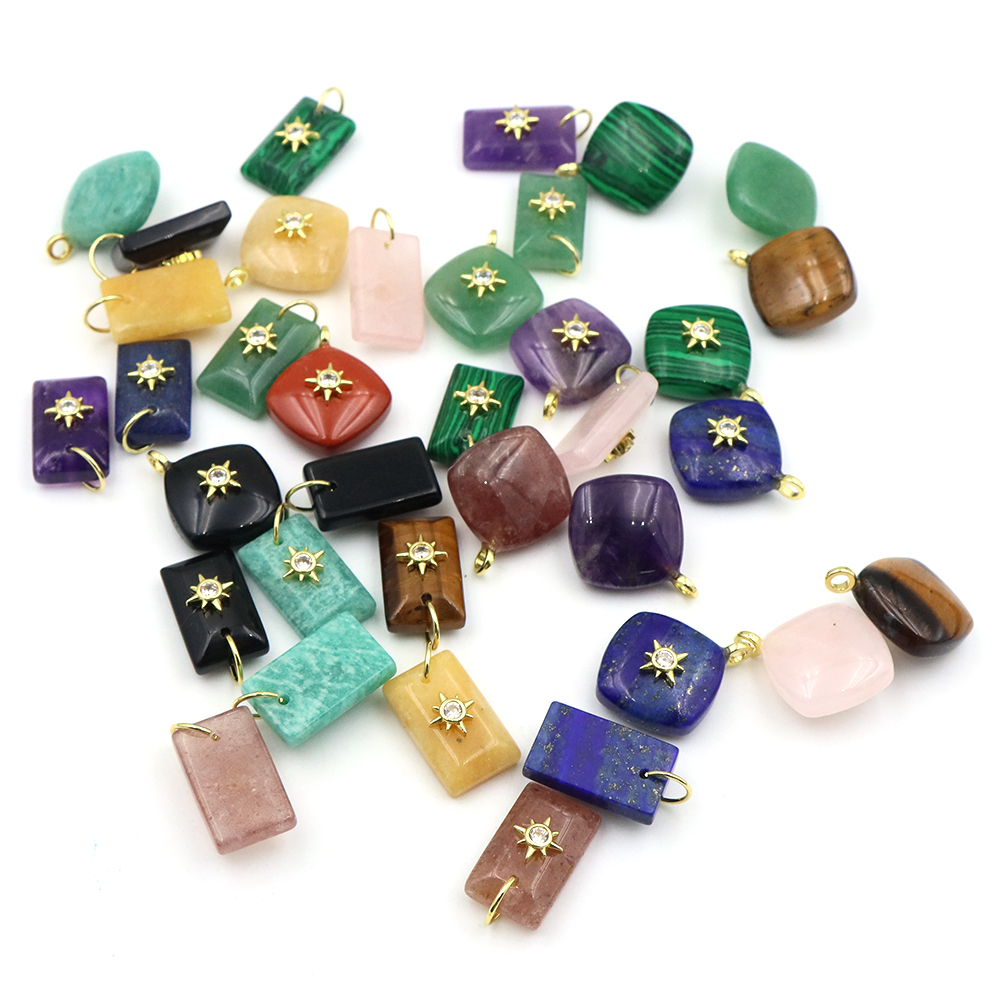 Geometric Shape Crystal Natura - Crystal Pendant Necklace Natural Stone ulasan dan harga