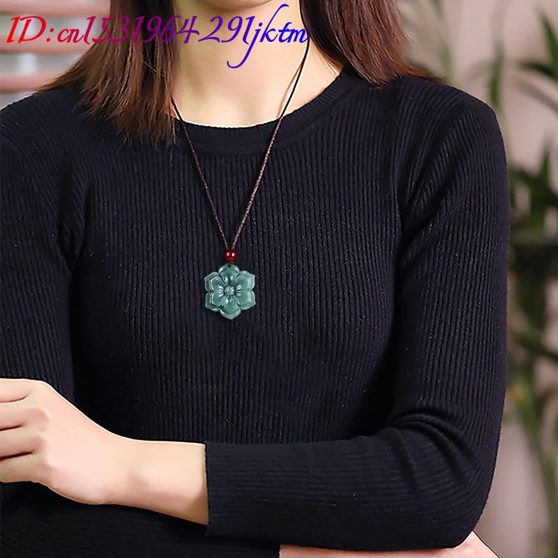 Burmese Jadeite Flower Pendant - Necklaces ulasan dan harga