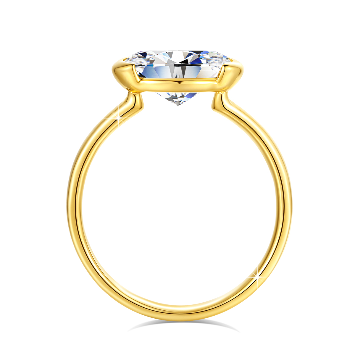 14K Gold Certified Oval Cut Mo - Moissanite Engagement Ring 1 Carat ulasan dan harga