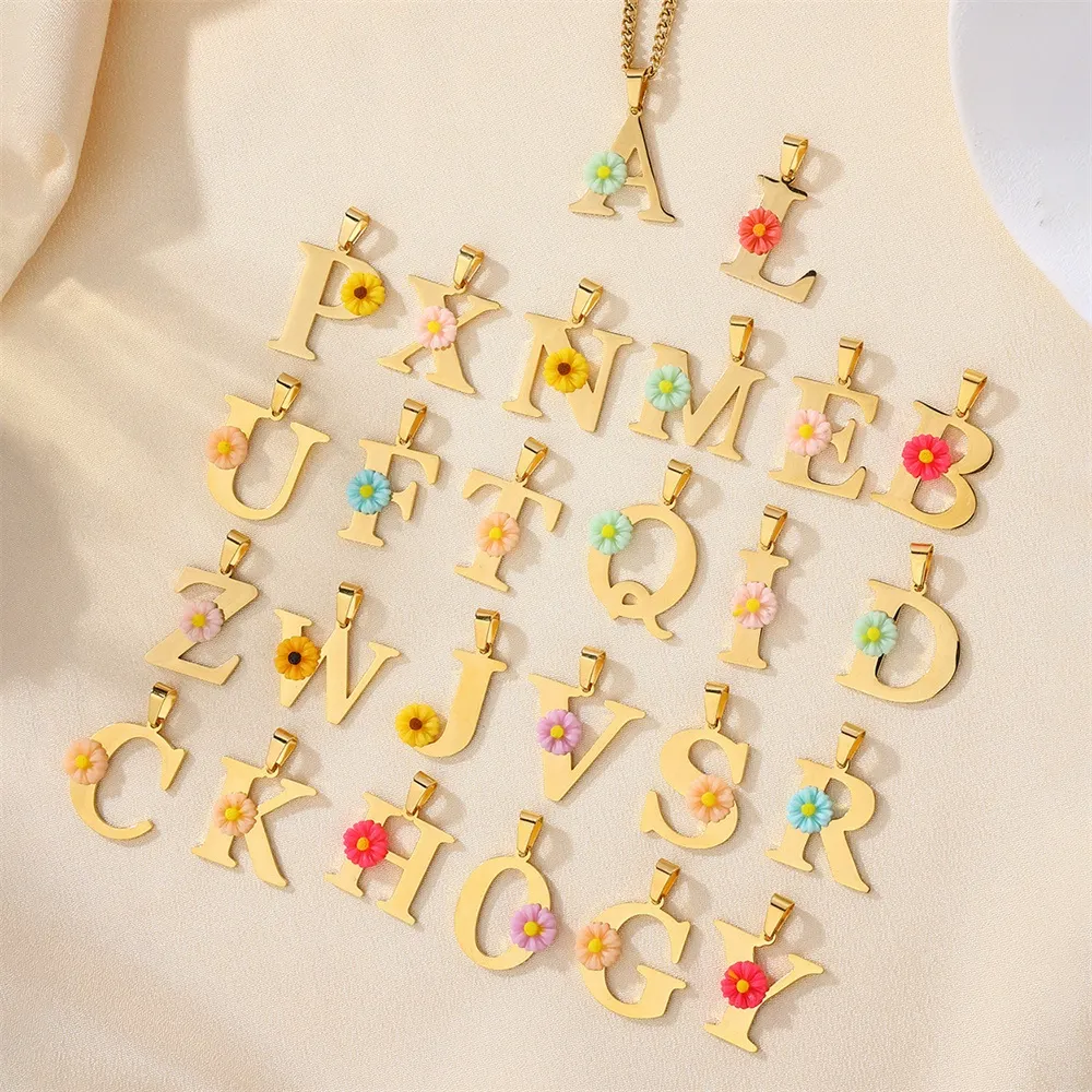Personalized Daisy Initial Let - Initial Letter Necklace 18K Gold ulasan dan harga