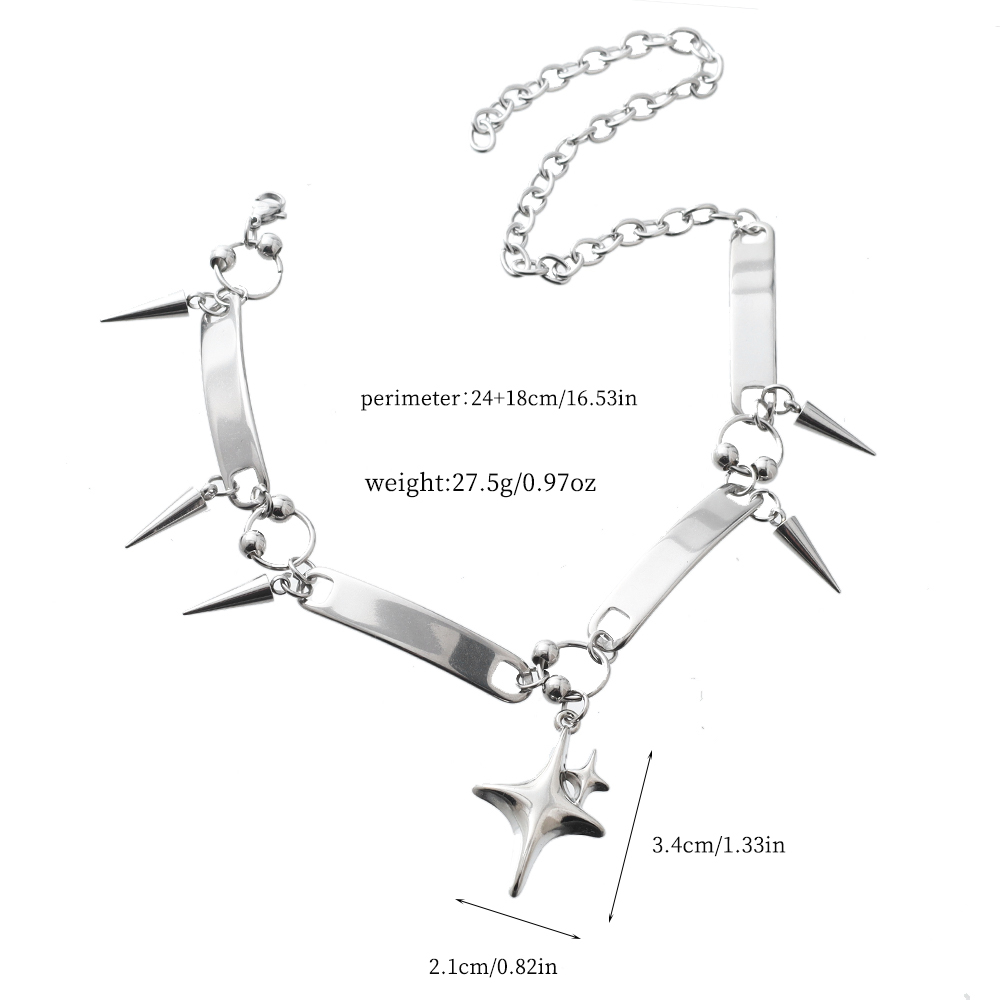 Y2k Star Riveted Choker Goth D - Goth Punk Spike Choker ulasan dan harga