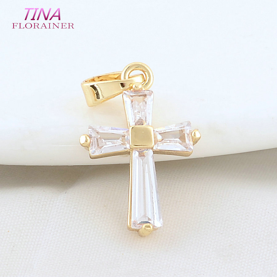 6PCS 12*18MM 14K Gold Color Br - Cross Pendant Necklace Gold ulasan dan harga