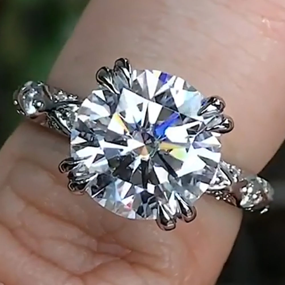 Custom Real Platinum PT950 Wom - Moissanite Engagement Ring 1 Carat ulasan dan harga