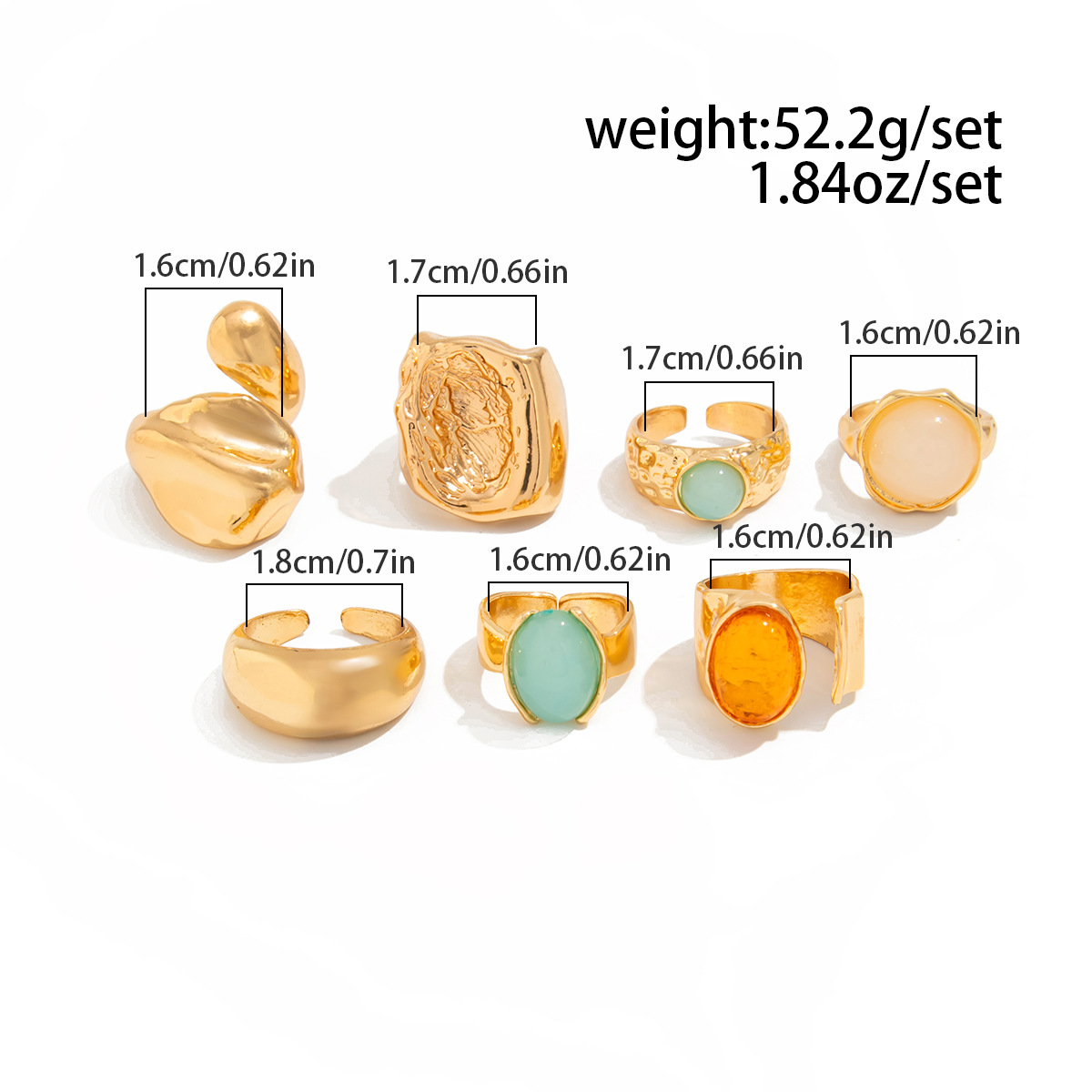 DIEZI 7pcs/set Vintage Multico - Vintage Punk Knuckle Rings Set ulasan dan harga