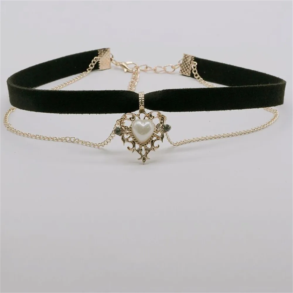Vintage Velvet Chain Choker Ne - Pearl Choker Necklace Vintage ulasan dan harga