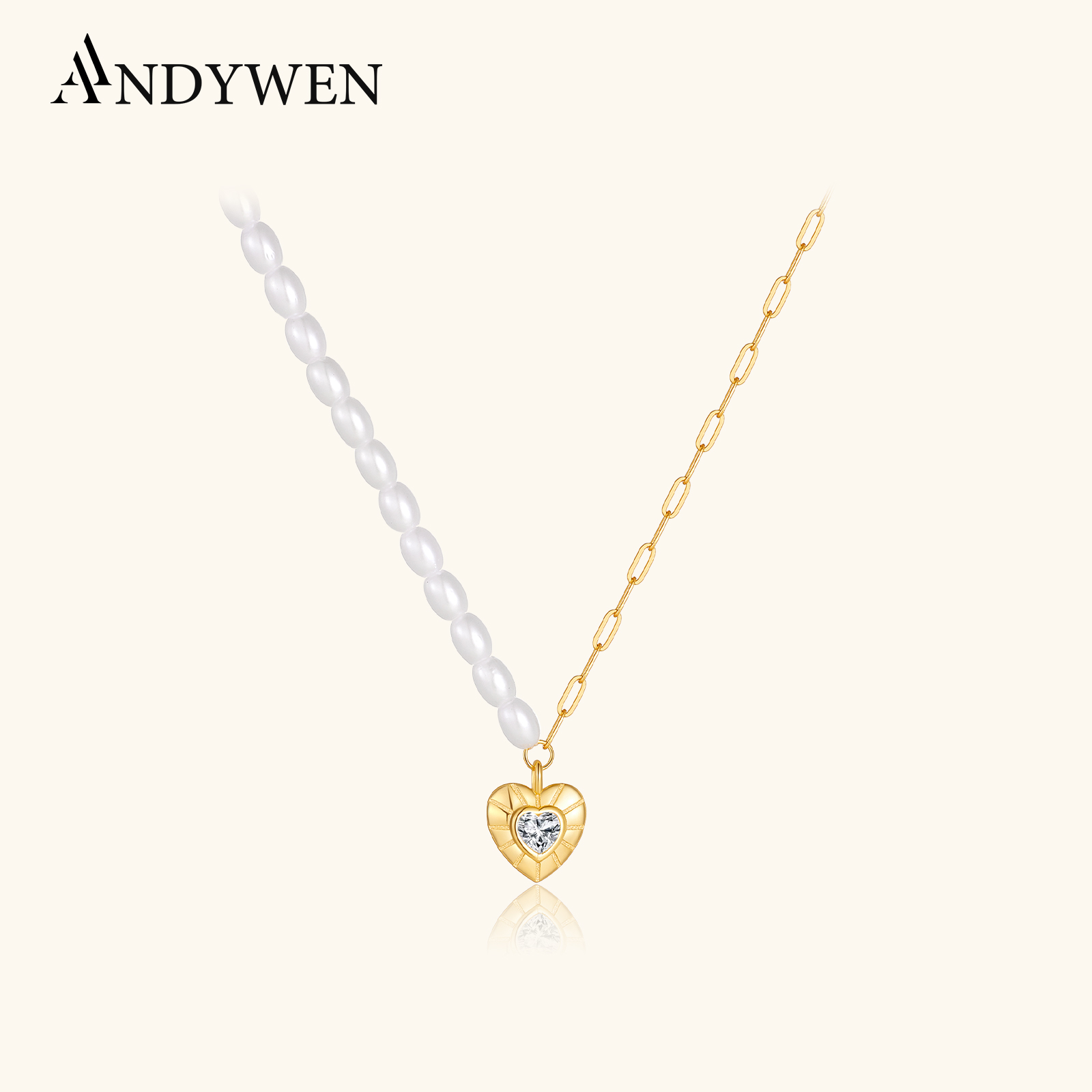 ANDYWEN 925 Sterling Silver As - Pearl Choker Necklace Vintage ulasan dan harga
