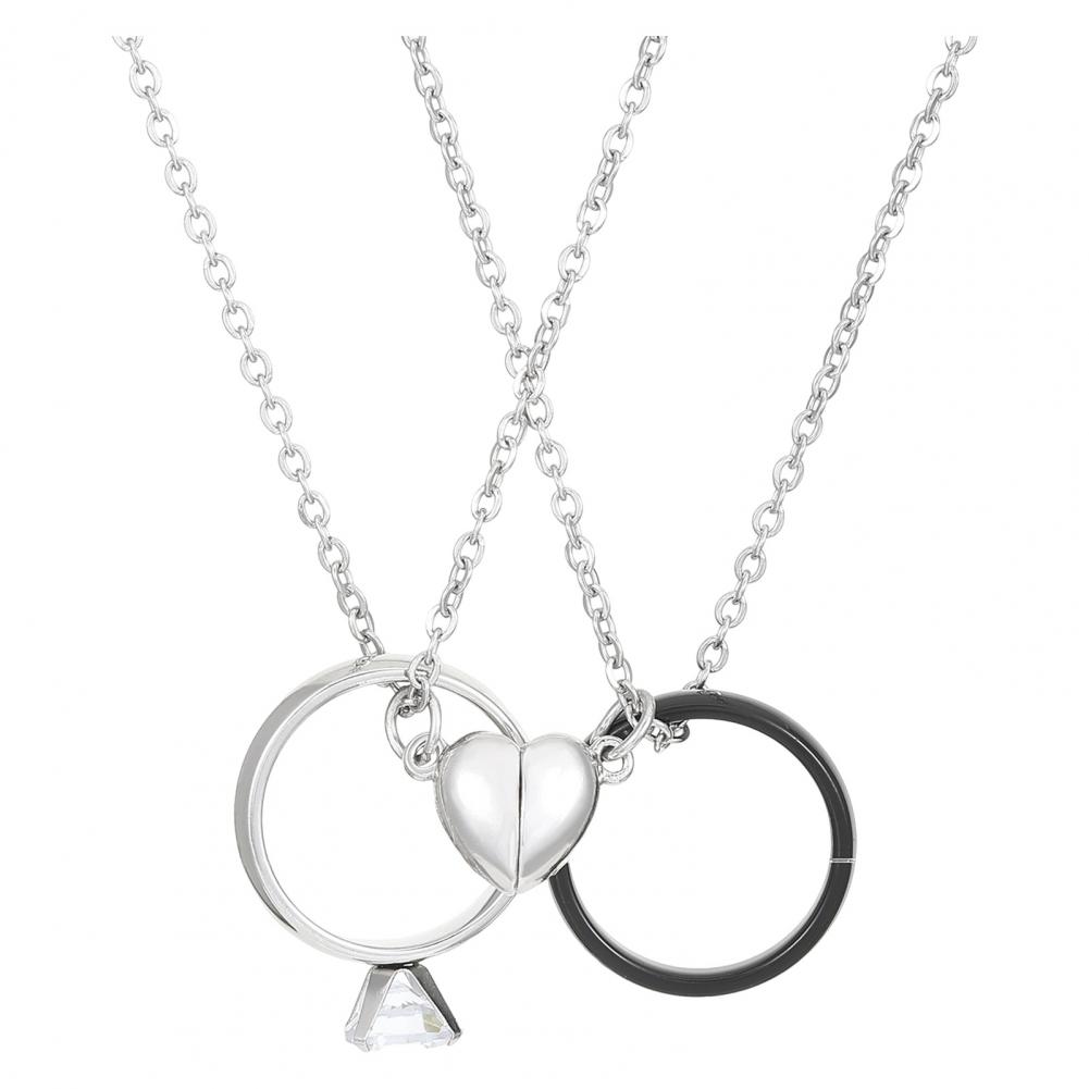 Ring Pendant Necklace Love Mag - Magnetic Couple Matching Necklaces ulasan dan harga