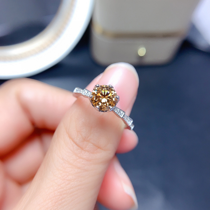 Morganite Ring VVS1 Grade Labo - Moissanite Engagement Ring 1 Carat ulasan dan harga