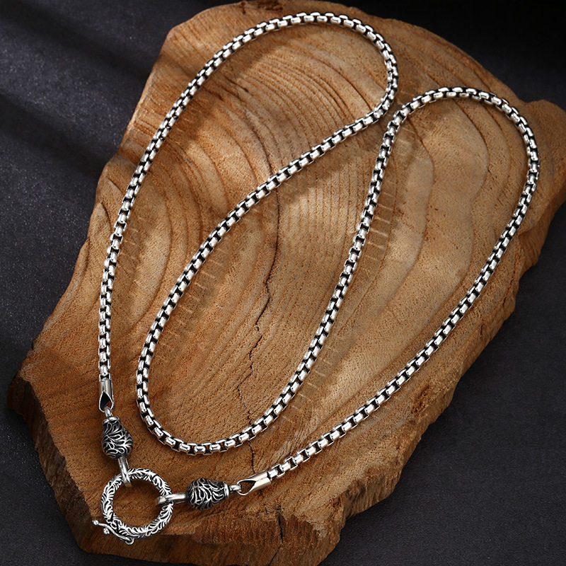 OUYADI 925 Sterling Silver Ret - 925 Sterling Silver Chain Necklace Men ulasan dan harga