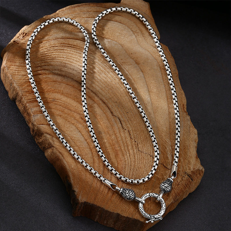 OUYADI 925 Sterling Silver Ret - 925 Sterling Silver Chain Necklace Men ulasan dan harga