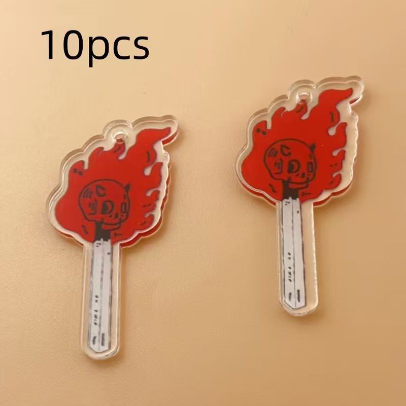 10pcs acrylic skull pendant, D - Earrings ulasan dan harga