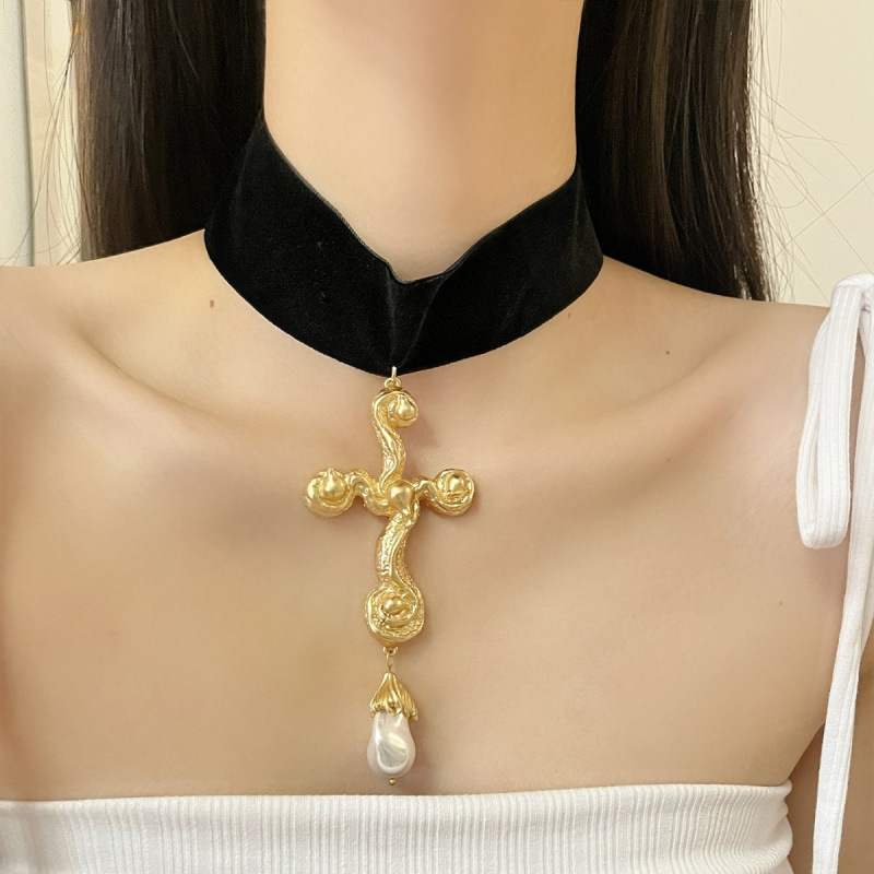 Vintage Exaggerated Baroque Pe - Pearl Choker Necklace Vintage ulasan dan harga