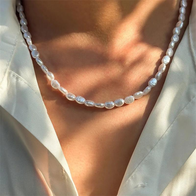 New Fashion Simple Imitation P - Pearl Choker Necklace Vintage ulasan dan harga