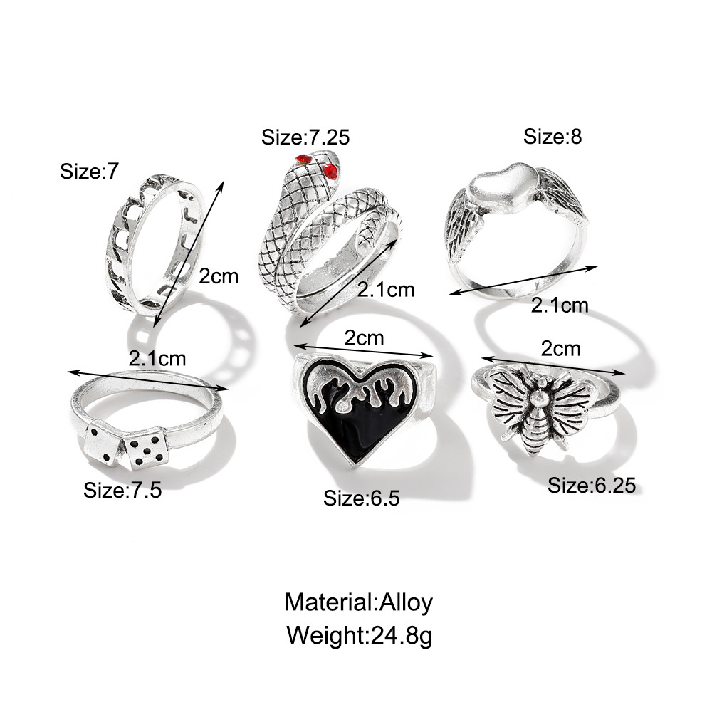 6Pcs Vintage Punk Snake Knuckl - Vintage Punk Knuckle Rings Set ulasan dan harga