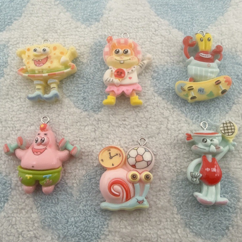 10pcs cartoon resin pendant, D - Earrings ulasan dan harga