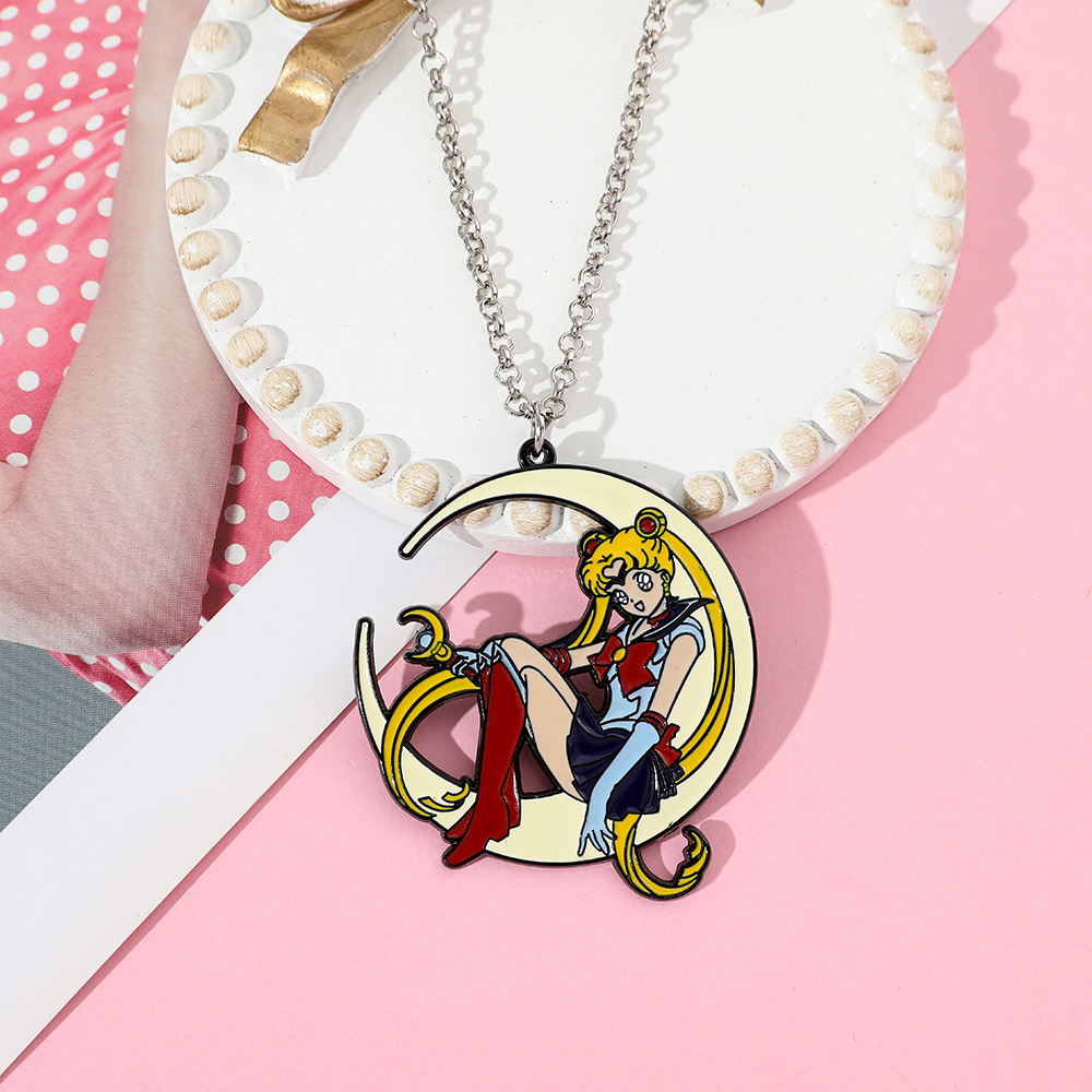 Sweet Anime Metal Enamel Neckl - Anime Pendant Necklace ulasan dan harga