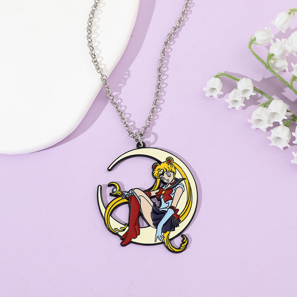 Sweet Anime Metal Enamel Neckl - Anime Pendant Necklace ulasan dan harga