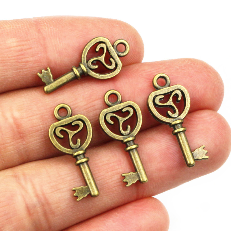 40pcs Key Charms Pendants Anti - Heart Locket Necklace Photo ulasan dan harga