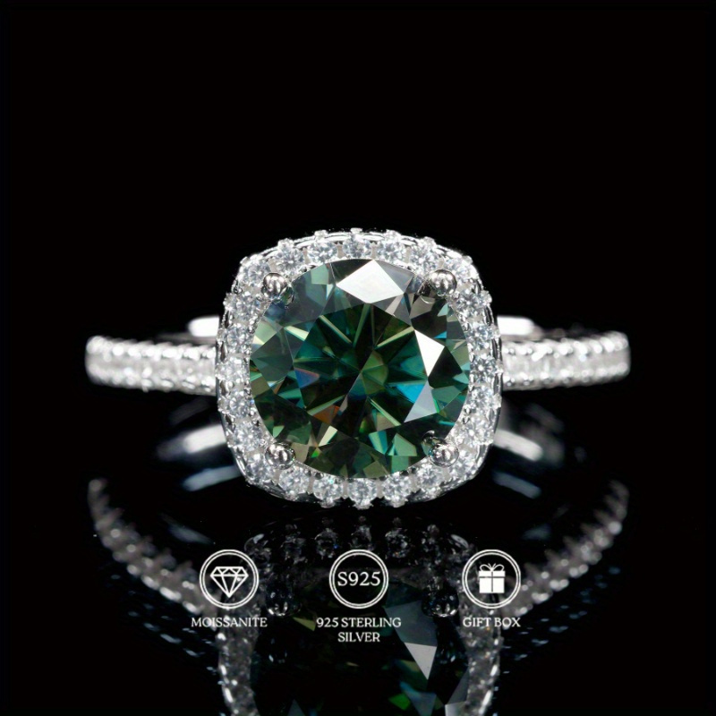 1PC 1/2/3 CARAT Round Cut Gree - Moissanite Engagement Ring 1 Carat ulasan dan harga