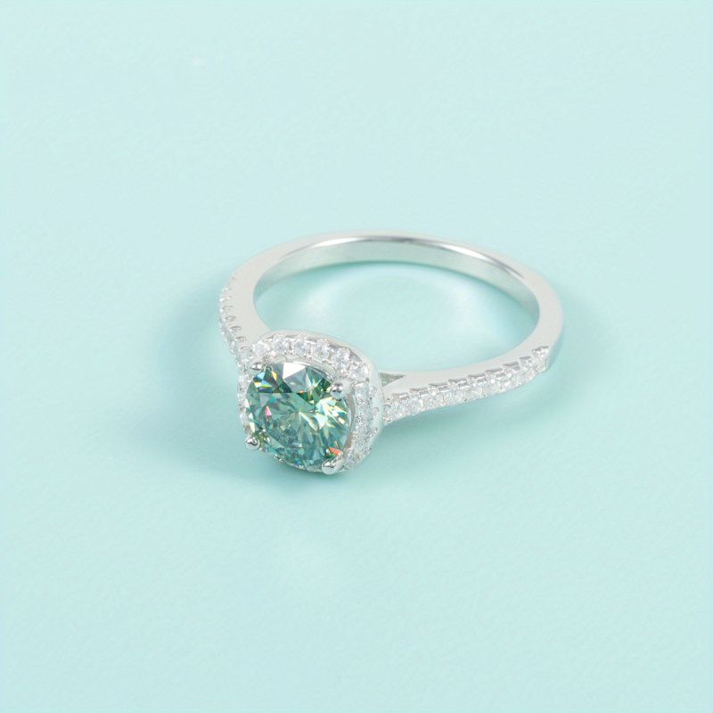 1PC 1/2/3 CARAT Round Cut Gree - Moissanite Engagement Ring 1 Carat ulasan dan harga