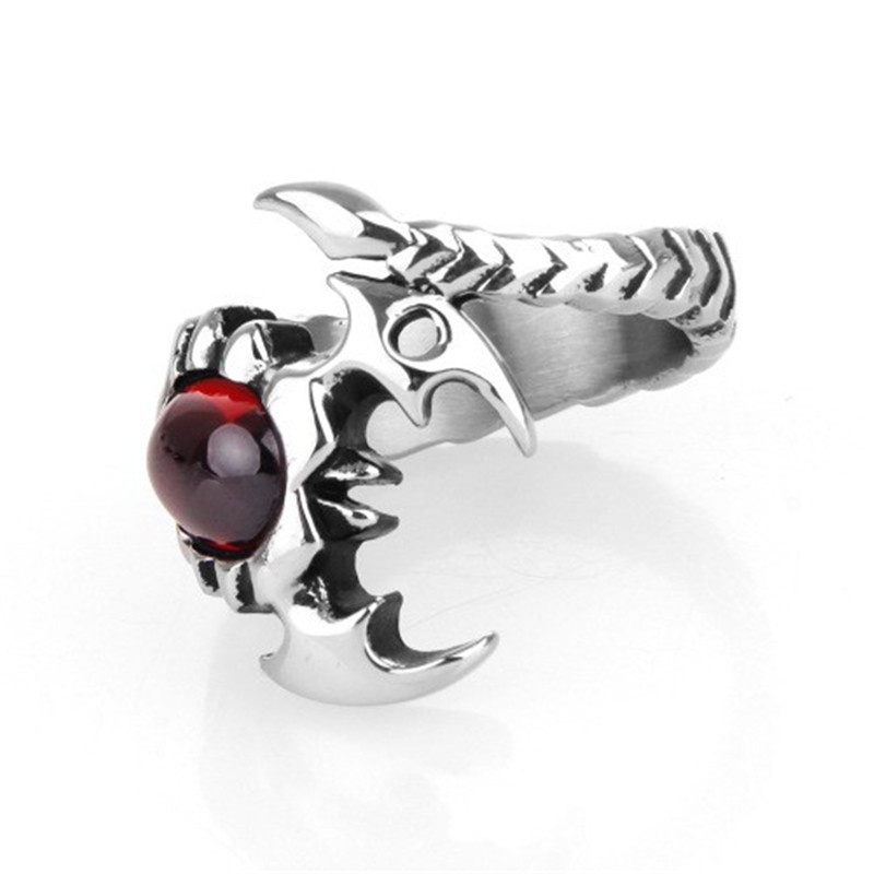 Men Man-made Red stone Scorpio - Rings ulasan dan harga