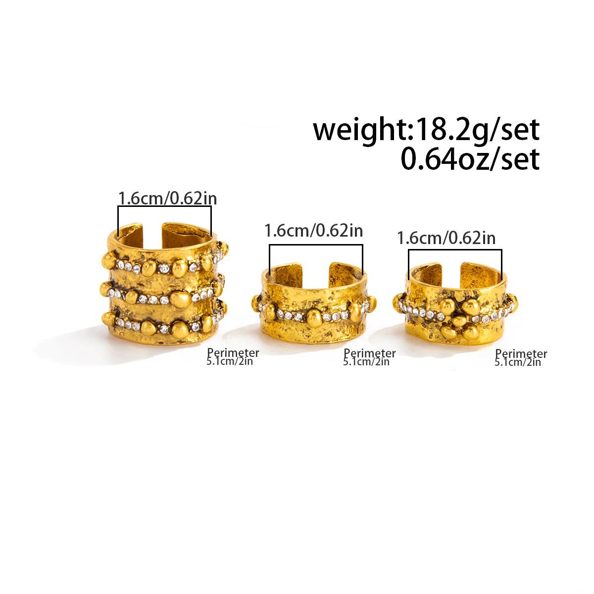 Ingemark 3Pcs Vintage Inlay Rh - Vintage Punk Knuckle Rings Set ulasan dan harga