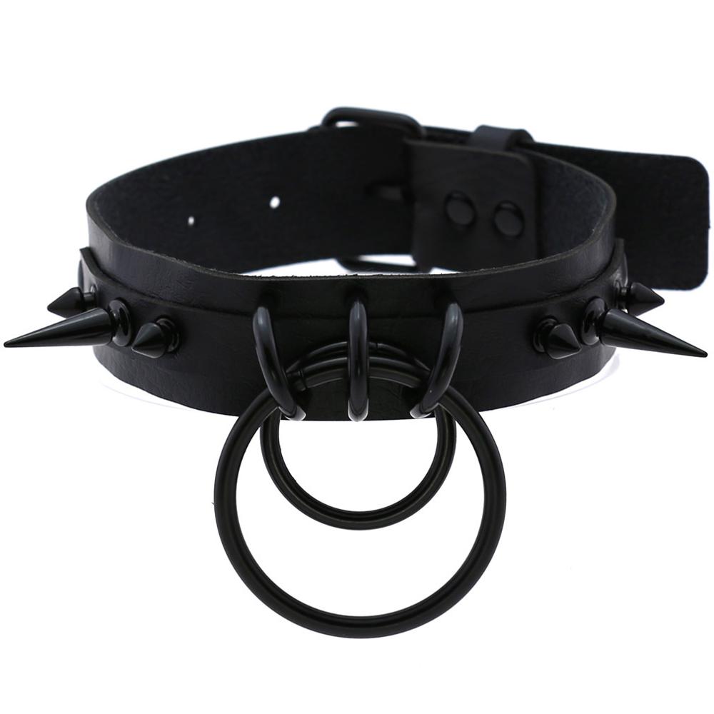 Black Spiked Choker Goth Leath - Goth Punk Spike Choker ulasan dan harga