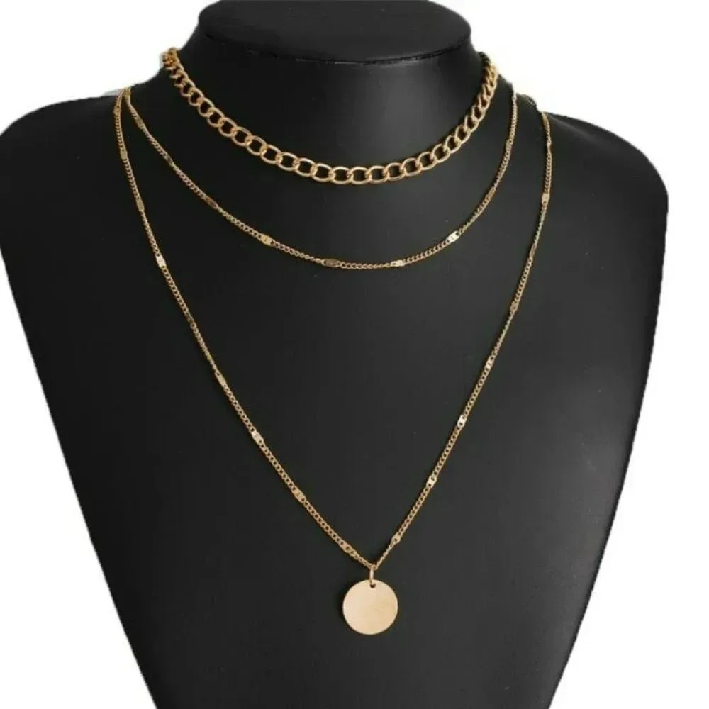 Aesthetic Fashion Retro Vintag - Layered Pendant Necklace Aesthetic ulasan dan harga