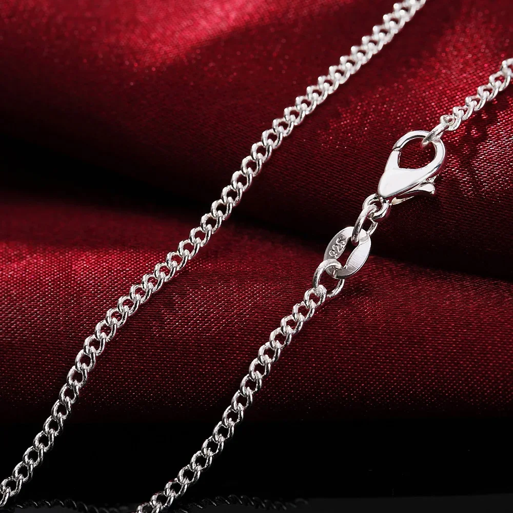 40-75cm 925 Sterling Silver Cl - 925 Sterling Silver Chain Necklace Men ulasan dan harga