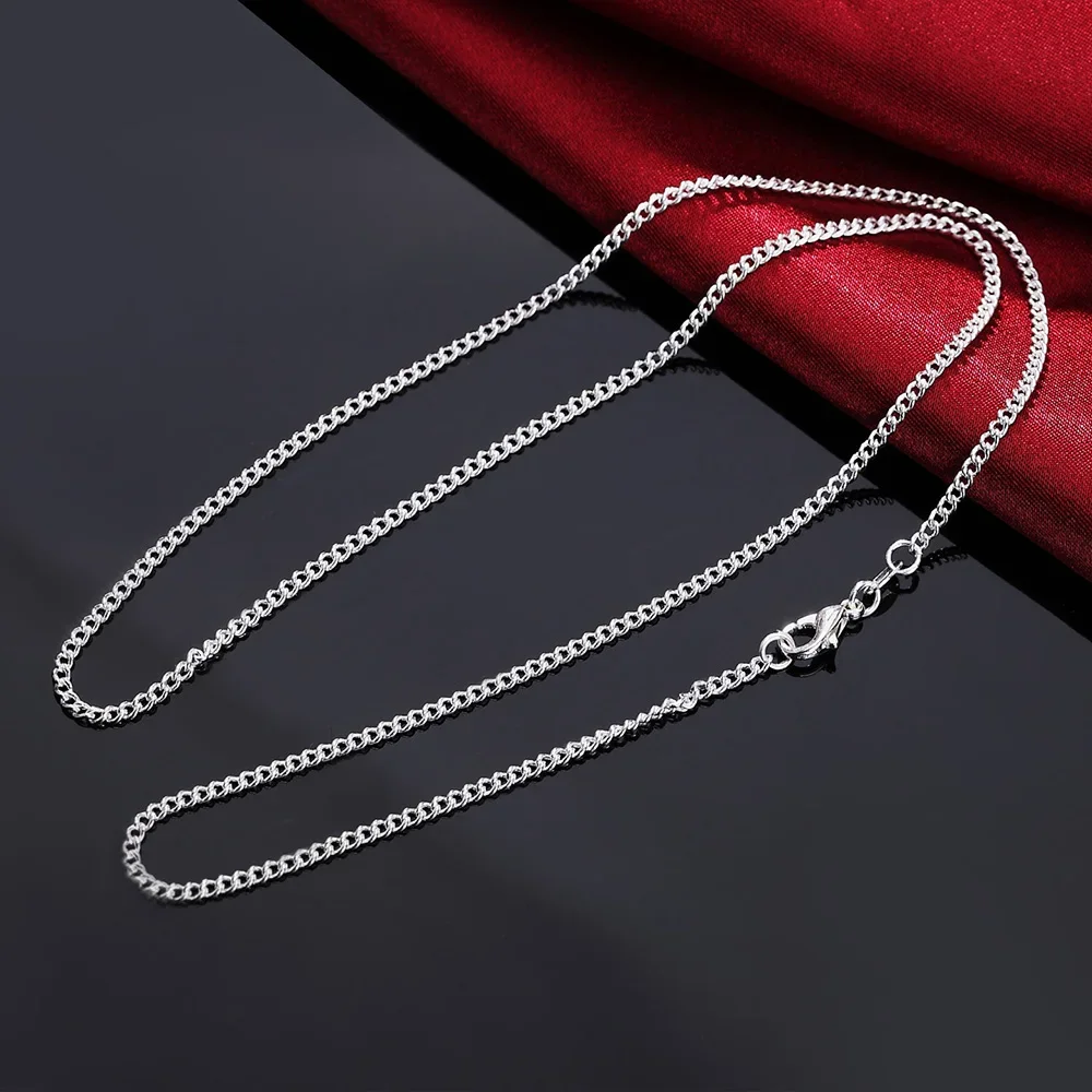 40-75cm 925 Sterling Silver Cl - 925 Sterling Silver Chain Necklace Men ulasan dan harga
