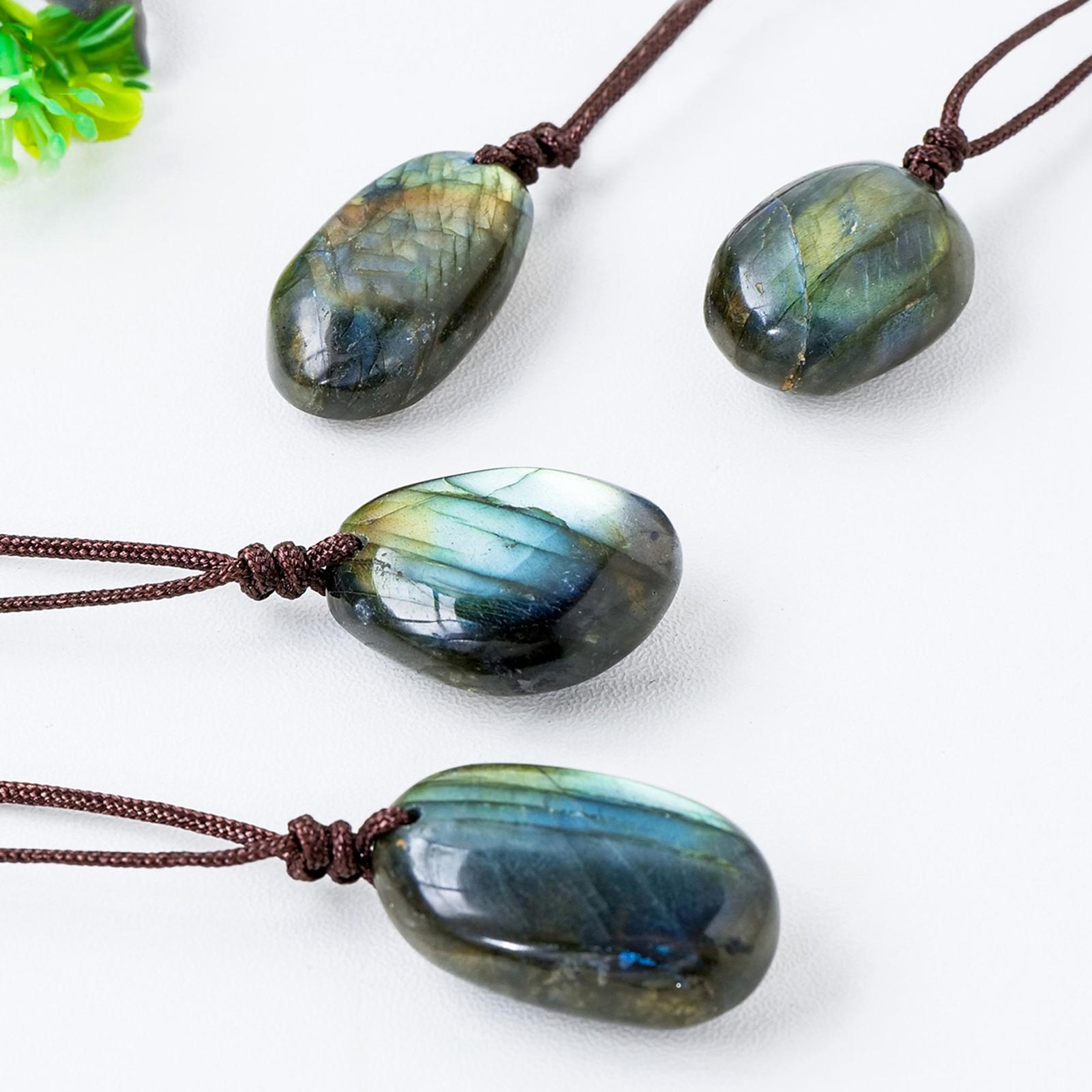 Natural Labradorite Pendant Ne - Crystal Pendant Necklace Natural Stone ulasan dan harga