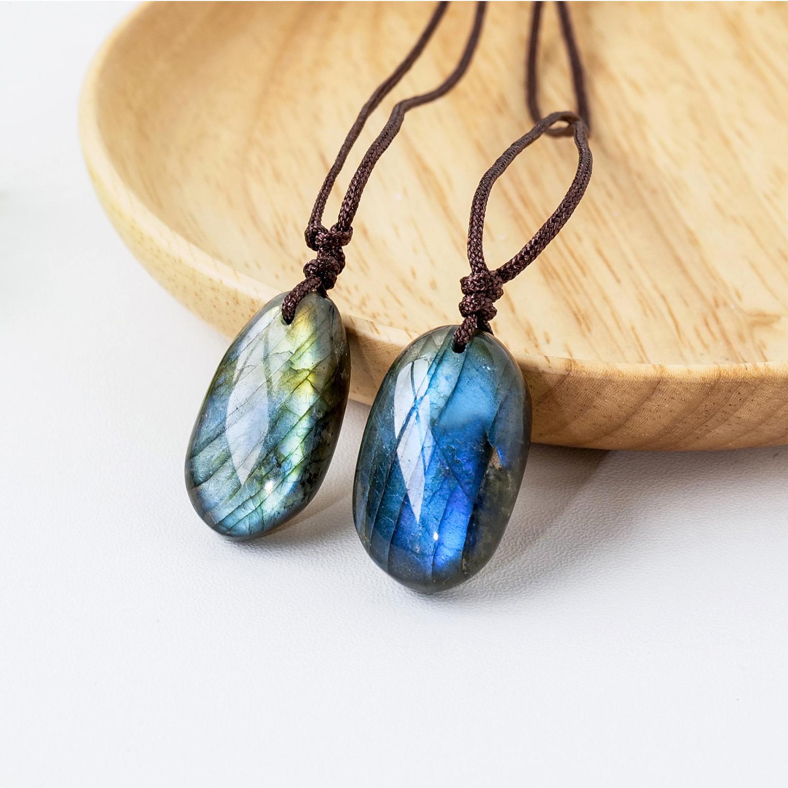 Natural Labradorite Pendant Ne - Crystal Pendant Necklace Natural Stone ulasan dan harga