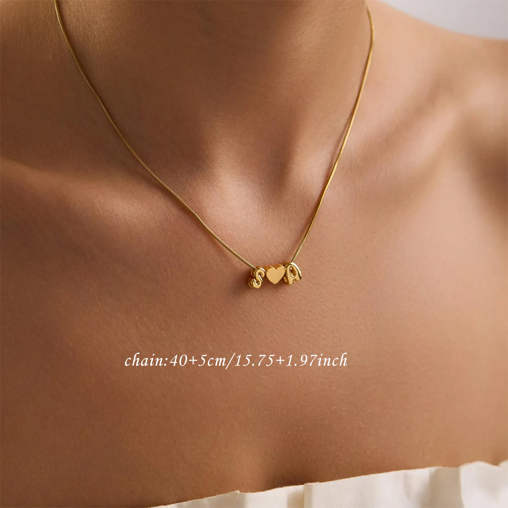 Custom Two Initial Name 3d Bub - Custom Name Necklace Stainless Steel ulasan dan harga