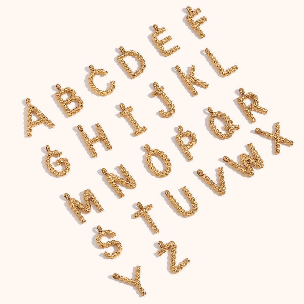 Personalized 3d Letter Necklac - Initial Letter Necklace 18K Gold ulasan dan harga