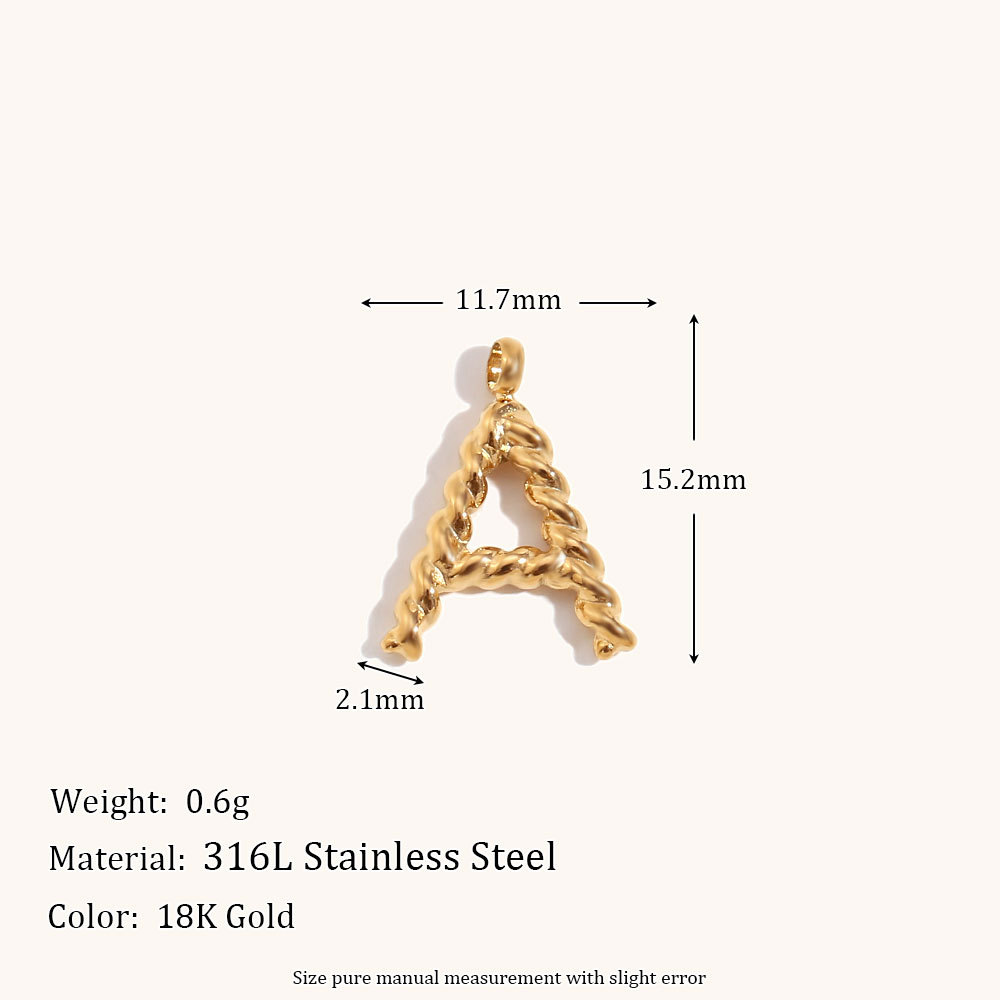 Personalized 3d Letter Necklac - Initial Letter Necklace 18K Gold ulasan dan harga