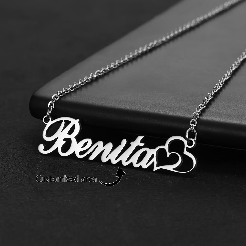 Personalized Double Heart Cust - Custom Name Necklace Stainless Steel ulasan dan harga