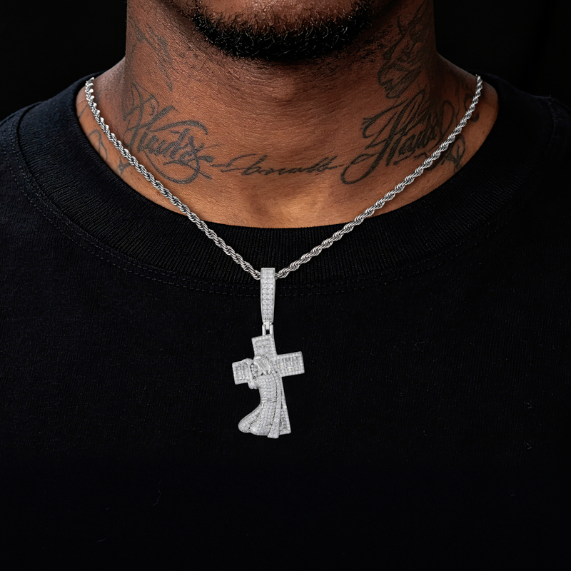 TUHE New Jesus Cross 925 Silve - 925 Sterling Silver Chain Necklace Men ulasan dan harga
