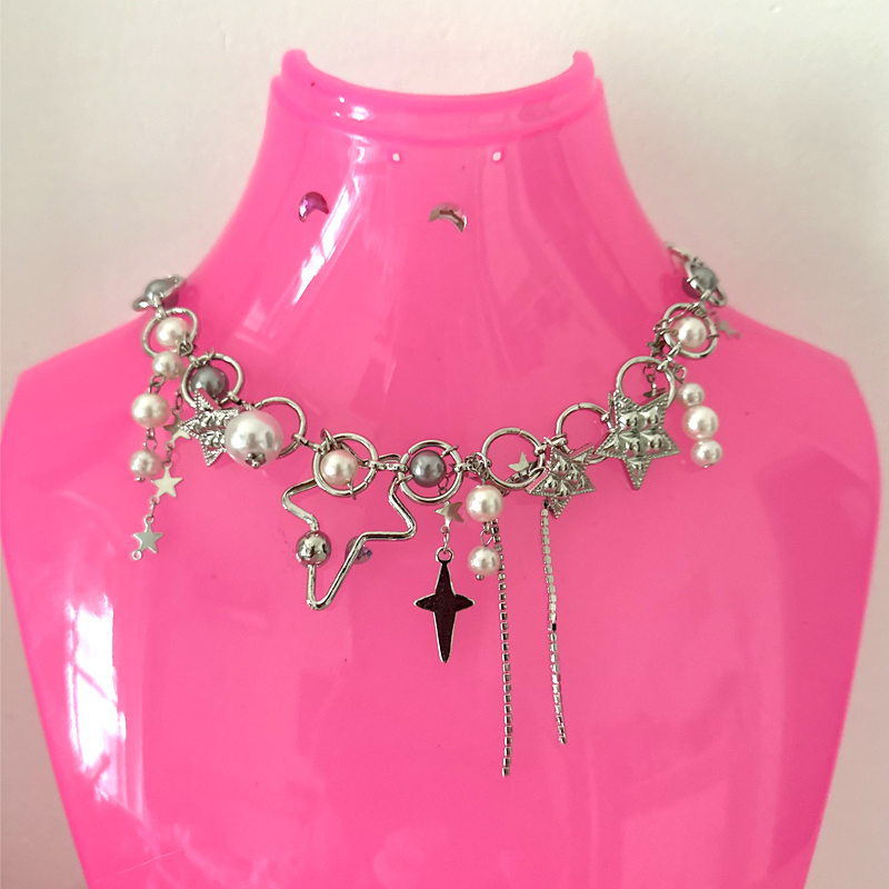 Y2K Jewelry Pearl Splicing Sta - Pearl Choker Necklace Vintage ulasan dan harga