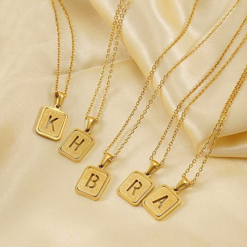 3pcs/ Bag High Quality Chains  - Initial Letter Necklace 18K Gold ulasan dan harga