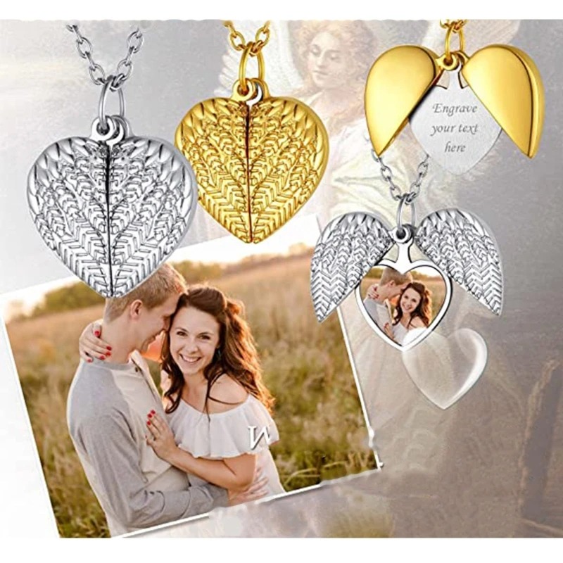Custom Photo Heart Locket Neck - Heart Locket Necklace Photo ulasan dan harga